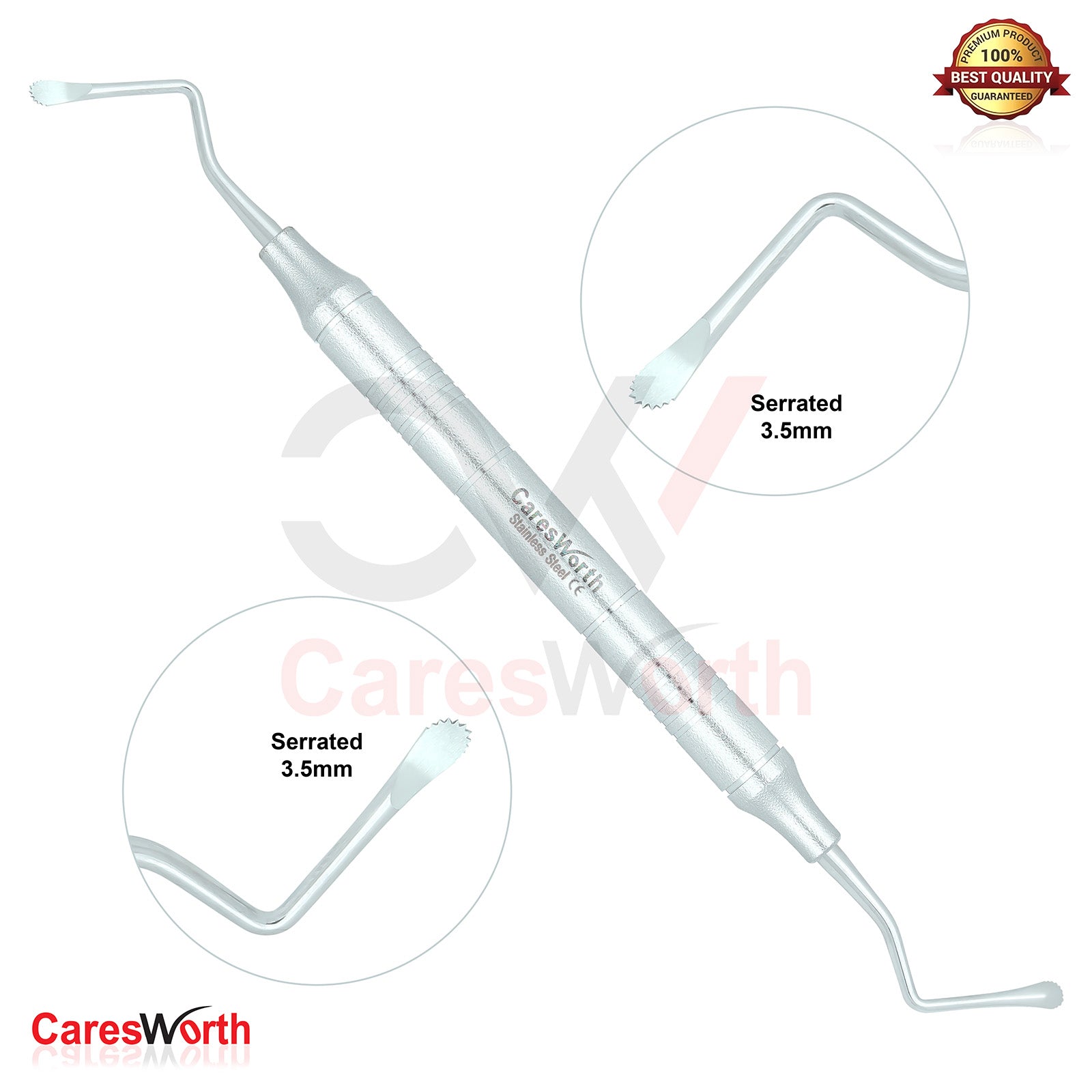 Dental Lucas Bone Curettes 3.5mm Micro Serrated
