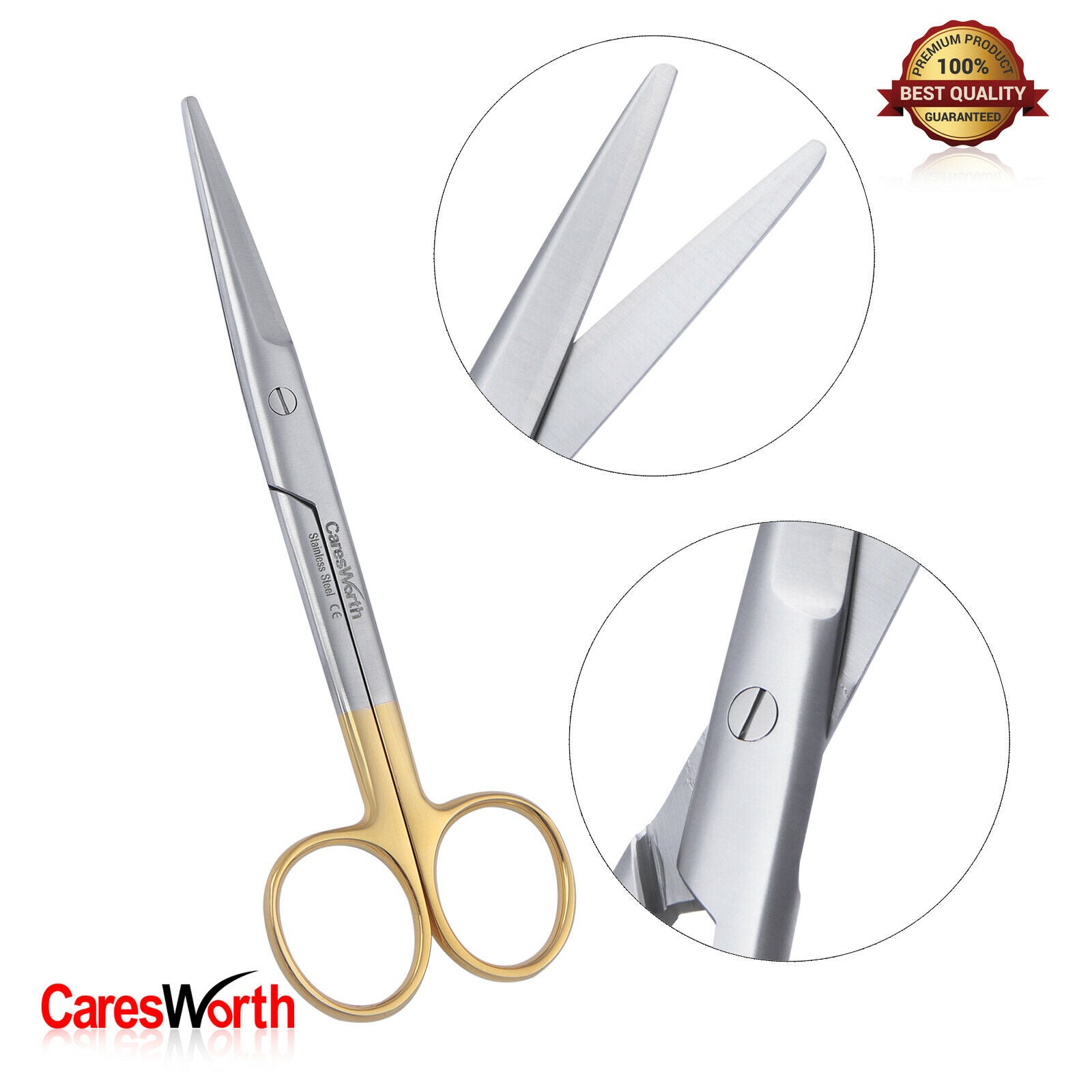 Mayo Surgical Straight Scissors  TC Inserts 6" (15cm)