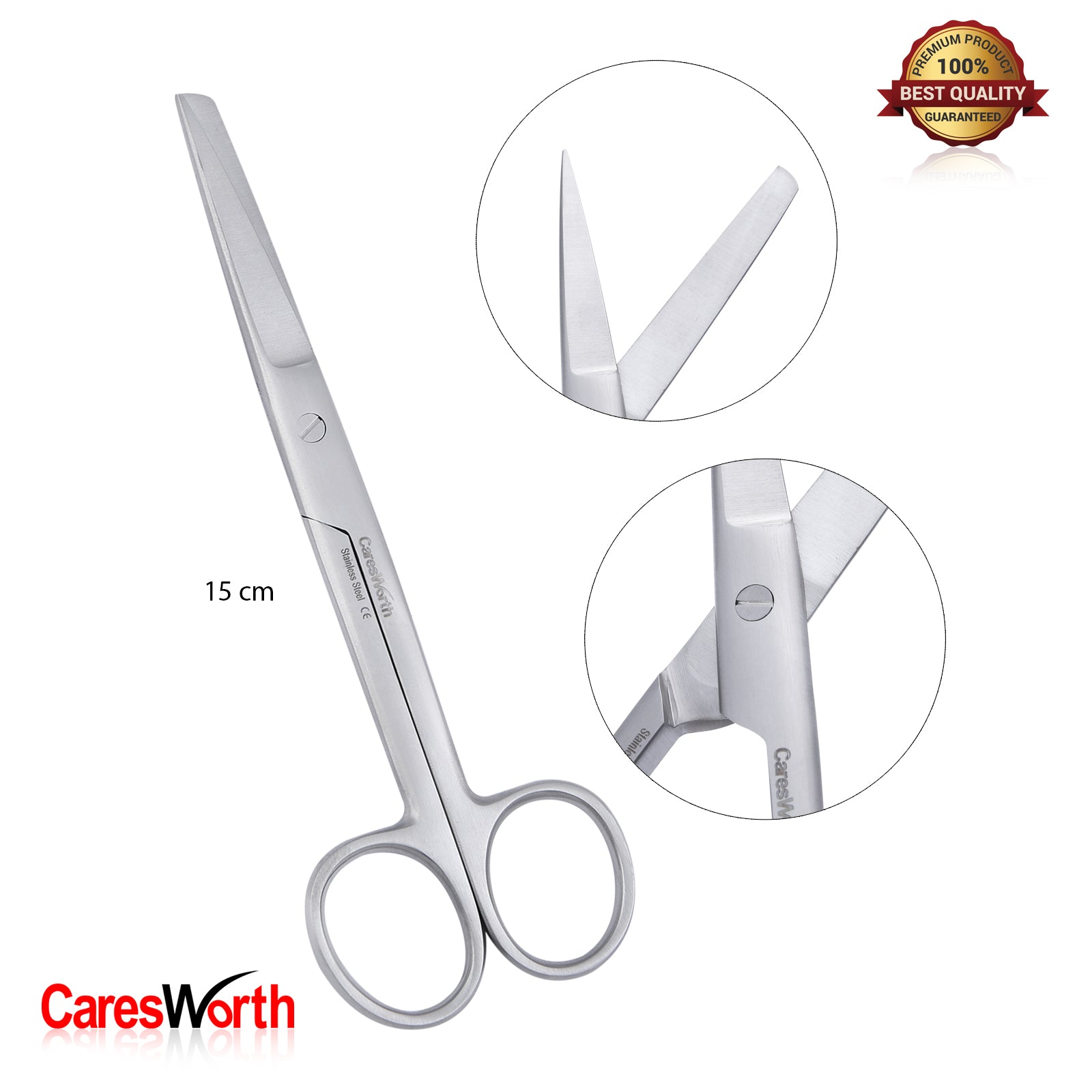 Operating/Dressing Scissors Sharp/Blunt Surgical Stainless Steel - (15cm)