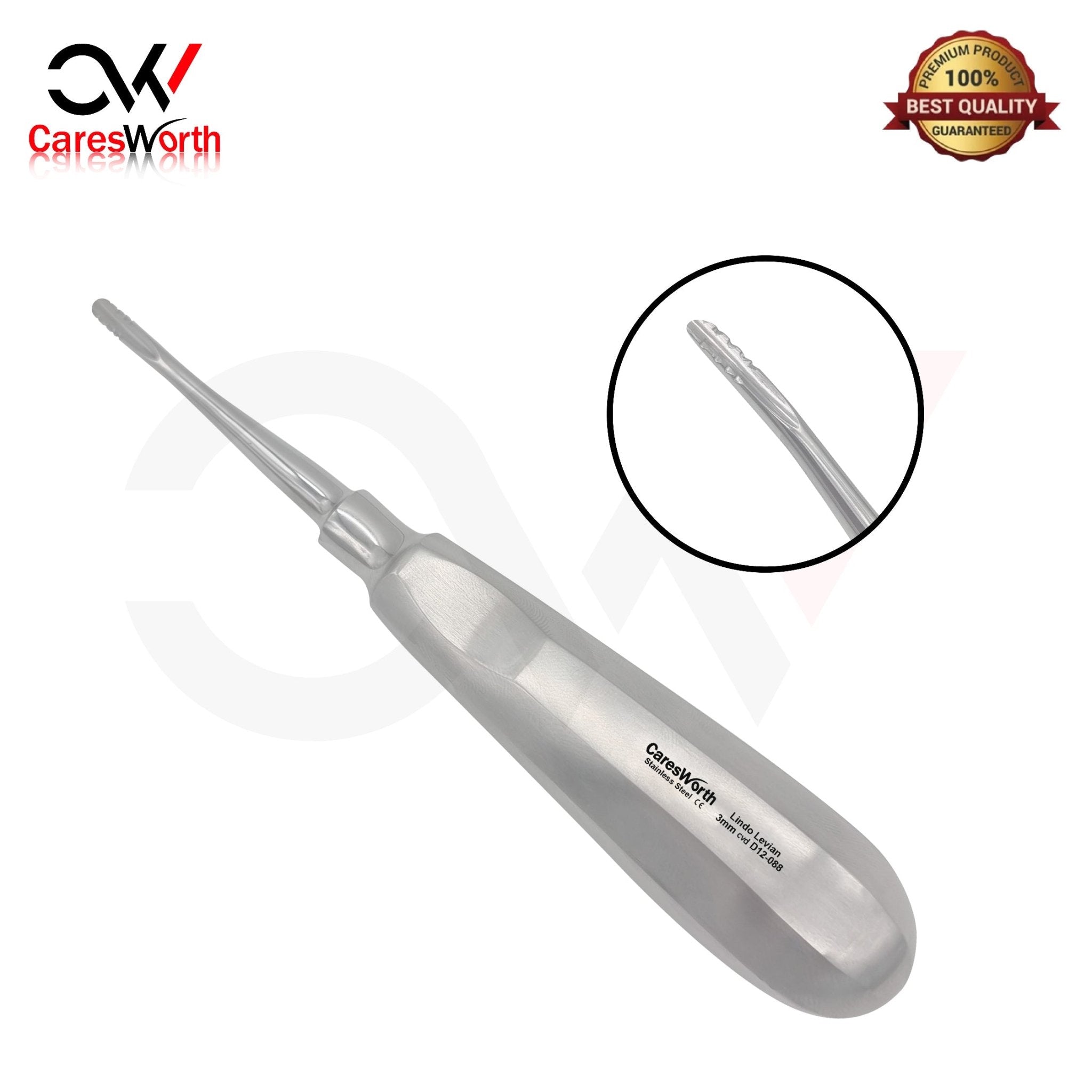 Dental Root Elevator Lindo Levian 3mm – Straight & Curved