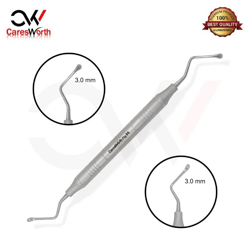 3 Pcs Lucas Bone Curette #86 Large 3mm Spoon D-E - Foto 9