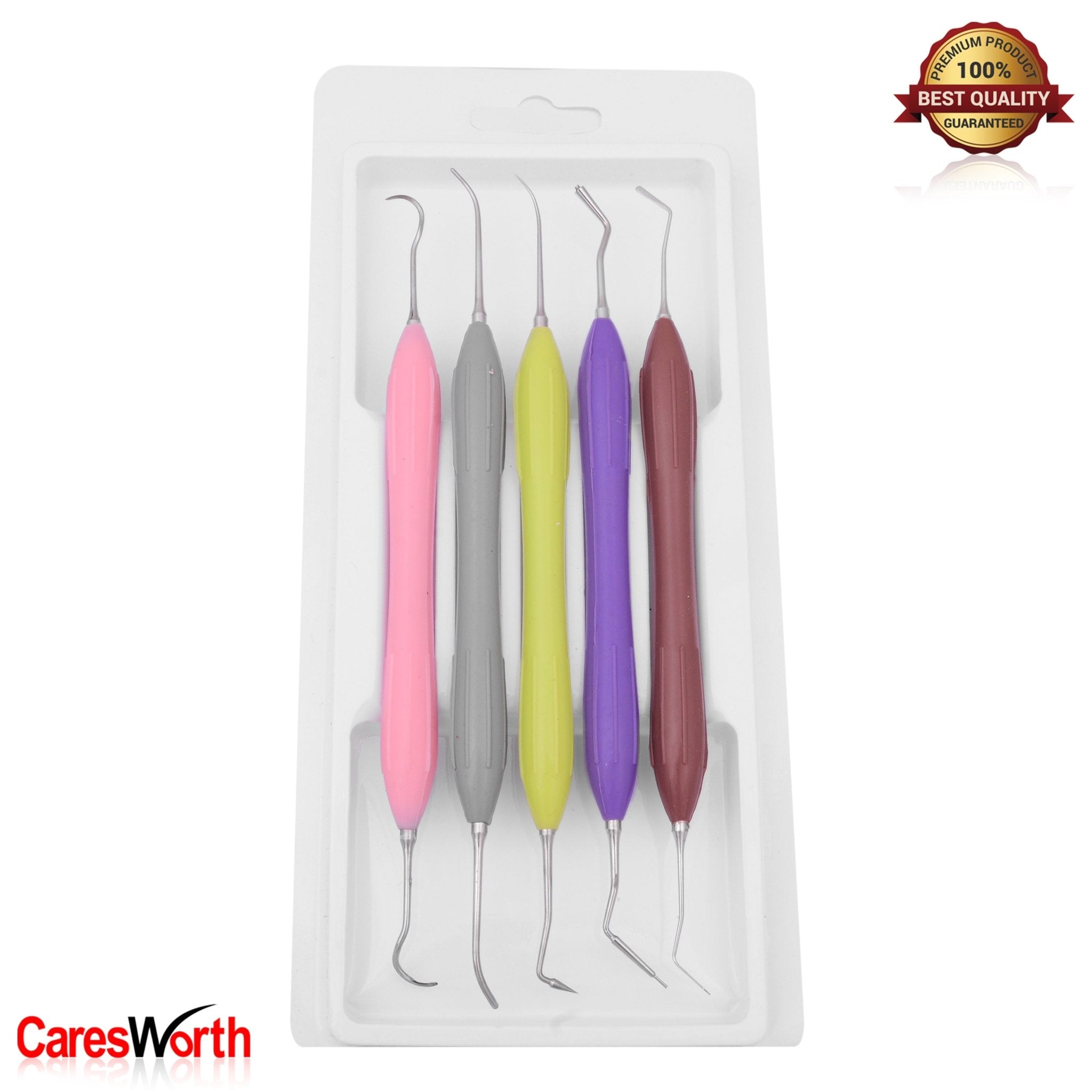 Dental Resin Filler Aesthetic Restoration Kit, LM Arte Composite Filling Instruments, 5Pcs set, Silicone Handle