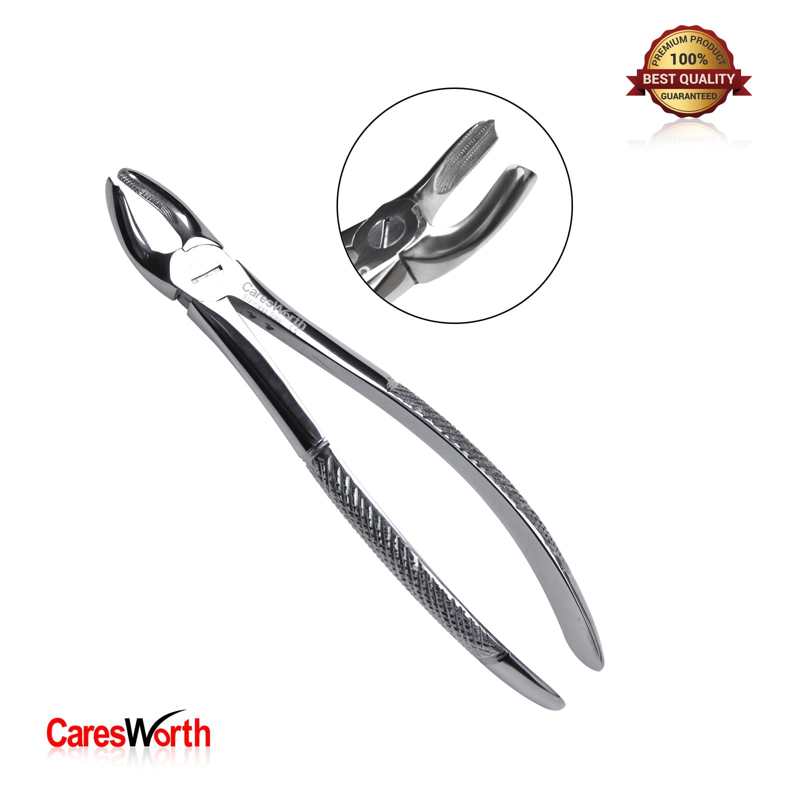 Dental Tooth Extracting Forceps Fig. # 17 Serrated Used for Right Upper Molars, English pattern Professional Quality Made of High grade Surgical Stainless Steel