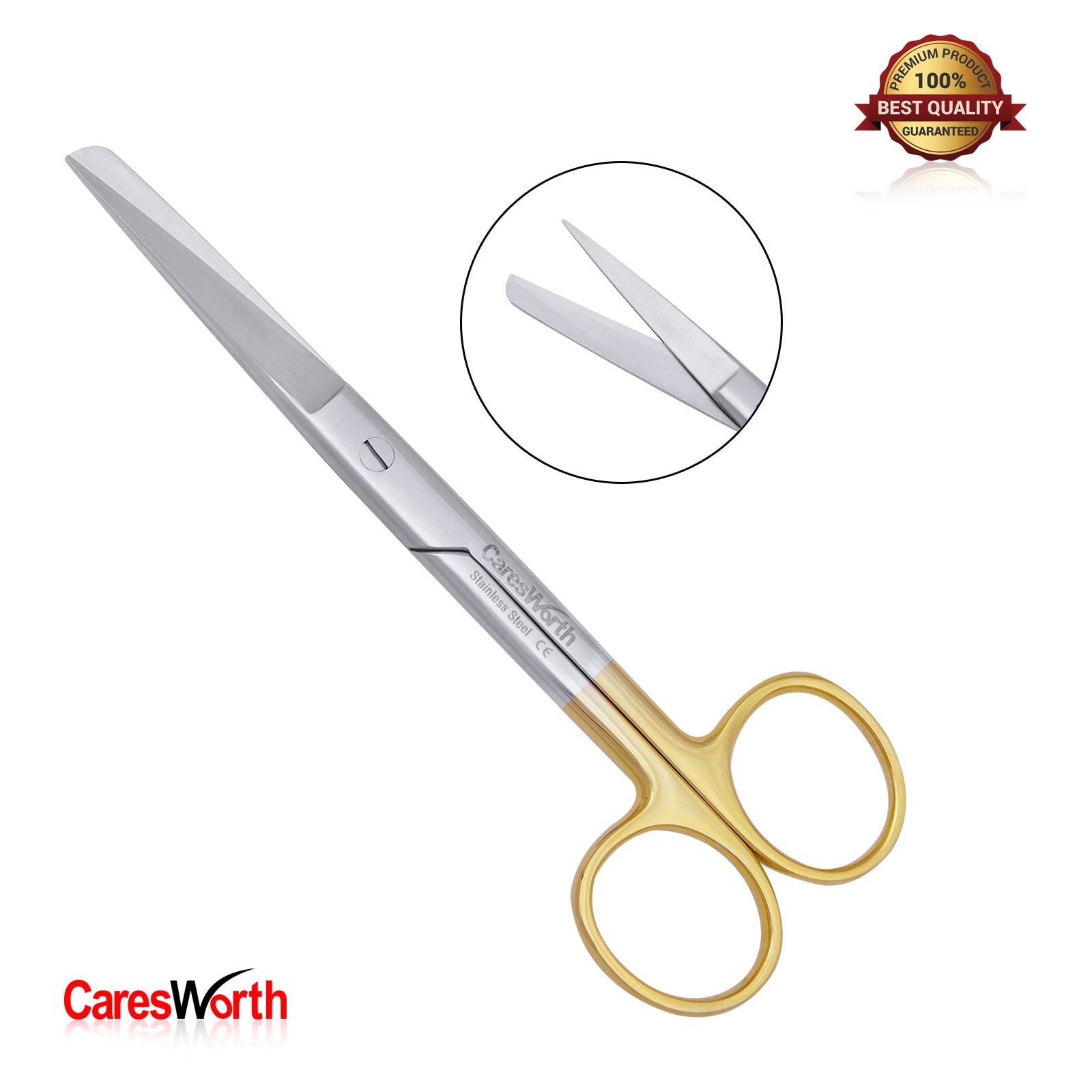 Surgical Operating Scissors Straight Sharp/Blunt with Tungsten Carbide