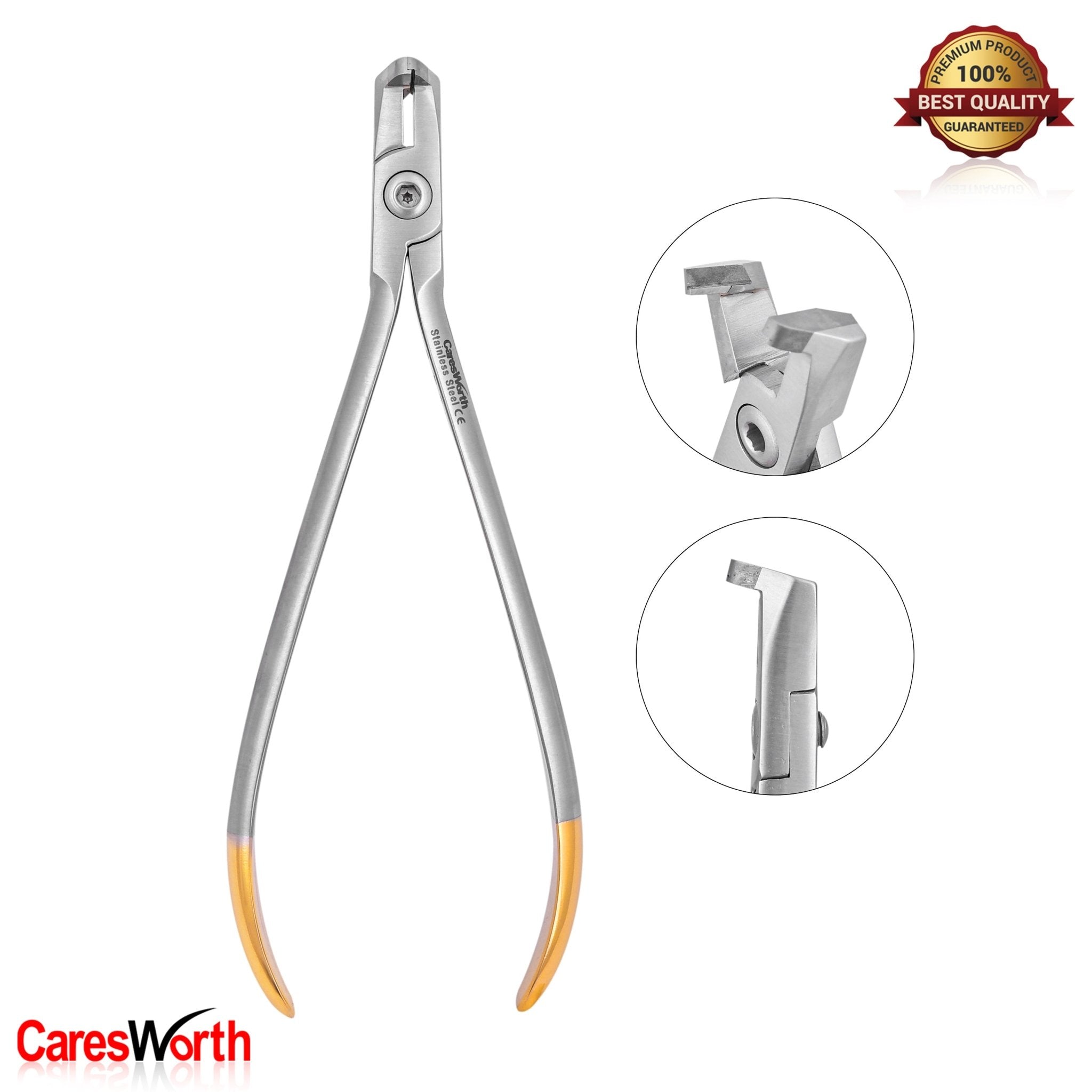 Tungsten Carbide Distal End Cutter with Safety Hold Orthodontic Pliers, Dental Pliers 14cm